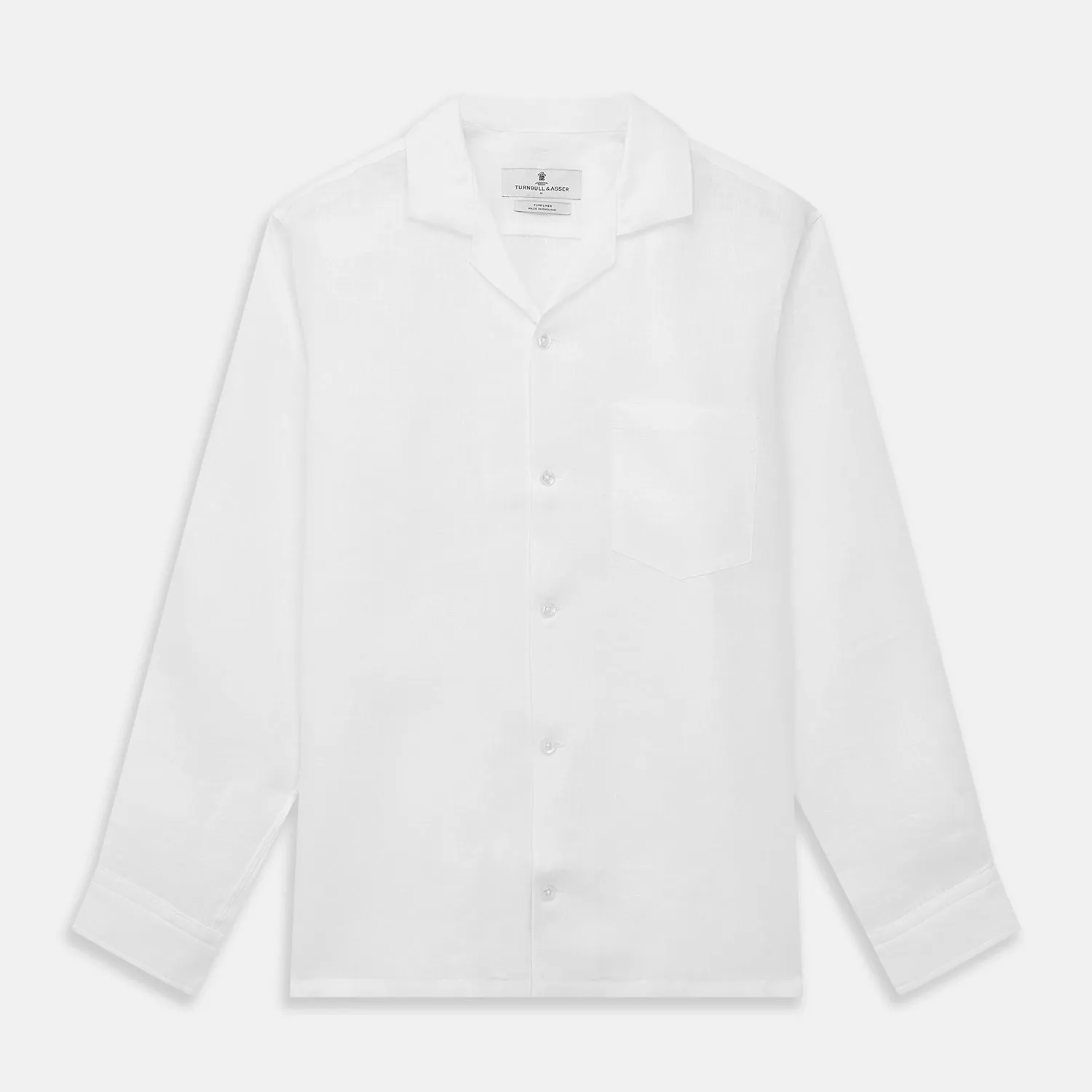 White Linen Holiday Fit Winnington Shirt sold by Turnbull & Asser