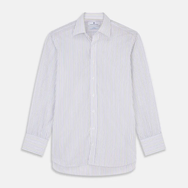 Purple Multi-stripe Cotton Regular Fit Mayfair Shirt sold by Turnbull & Asser