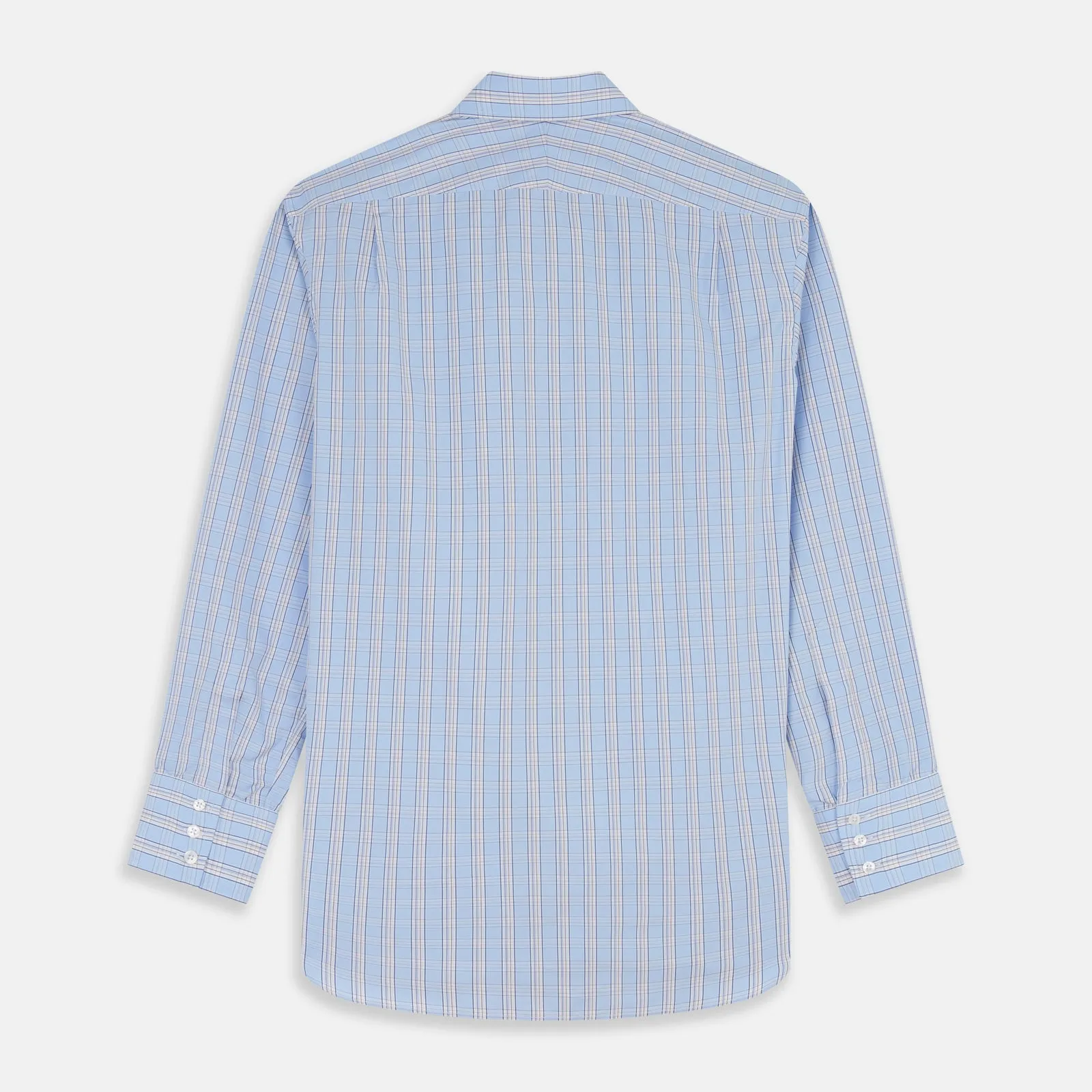 Pale Blue Multi-check Cotton Regular Fit Mayfair Shirt sold by Turnbull & Asser product image thumbnail 5