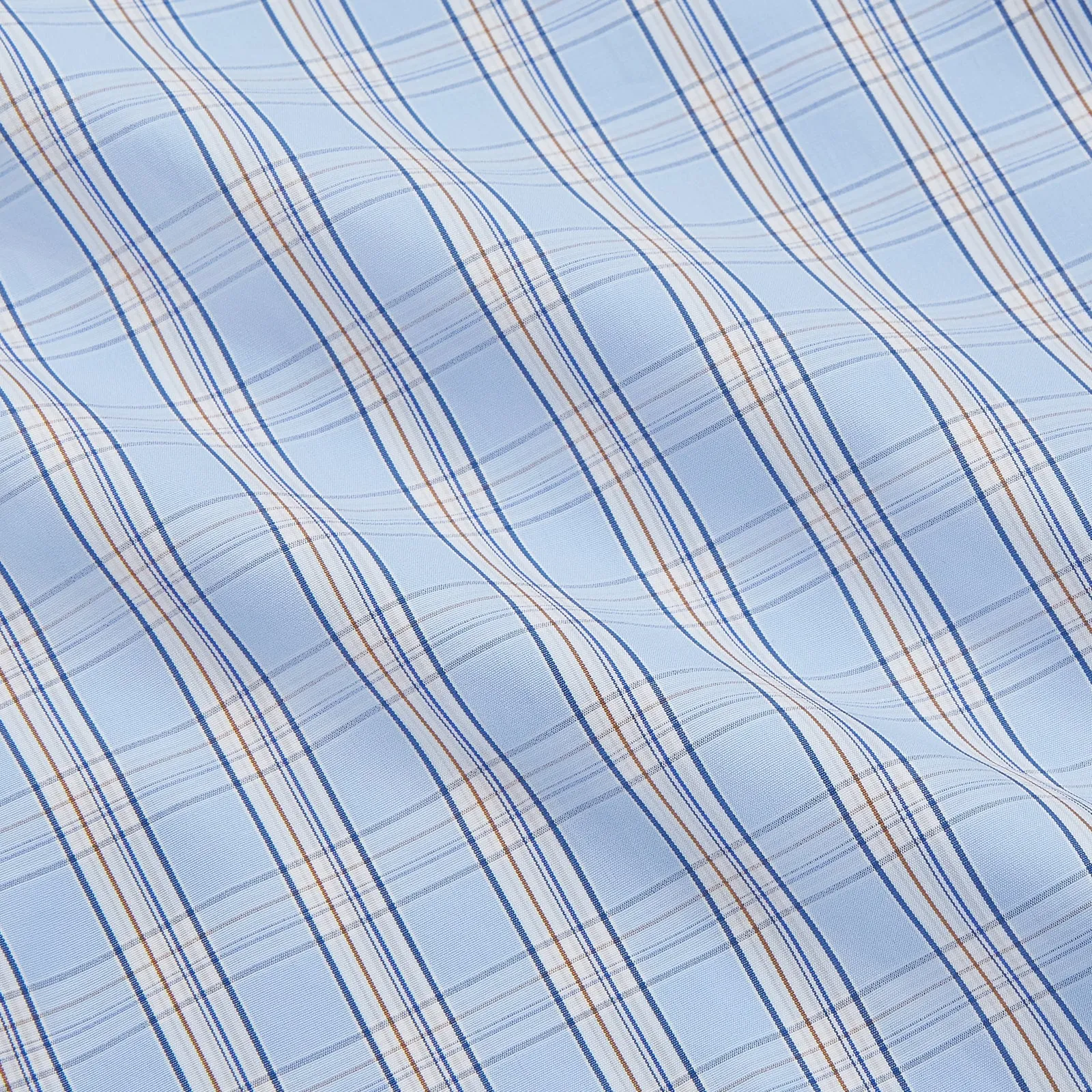 Pale Blue Multi-check Cotton Regular Fit Mayfair Shirt sold by Turnbull & Asser product image thumbnail 4