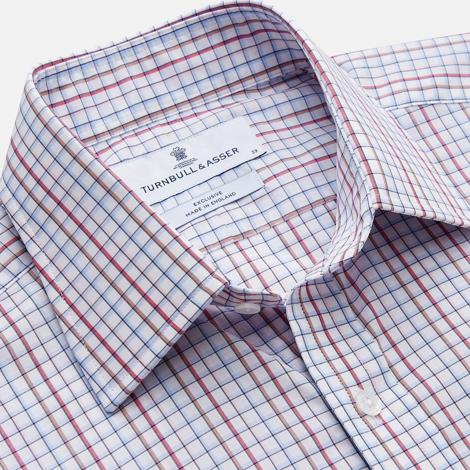 Red Multi-check Cotton Regular Fit Mayfair Shirt sold by Turnbull & Asser product image thumbnail 2