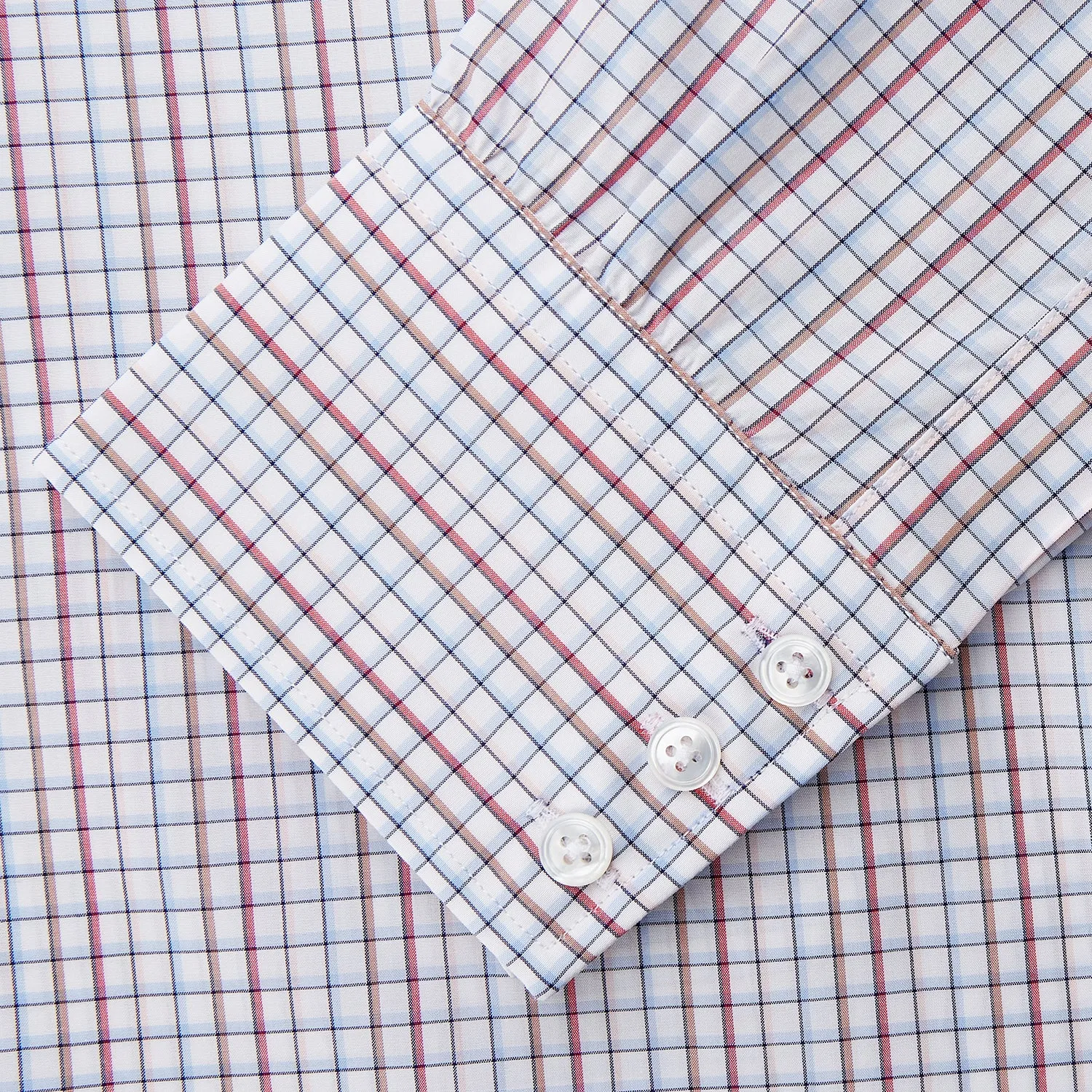 Red Multi-check Cotton Regular Fit Mayfair Shirt sold by Turnbull & Asser product image thumbnail 3