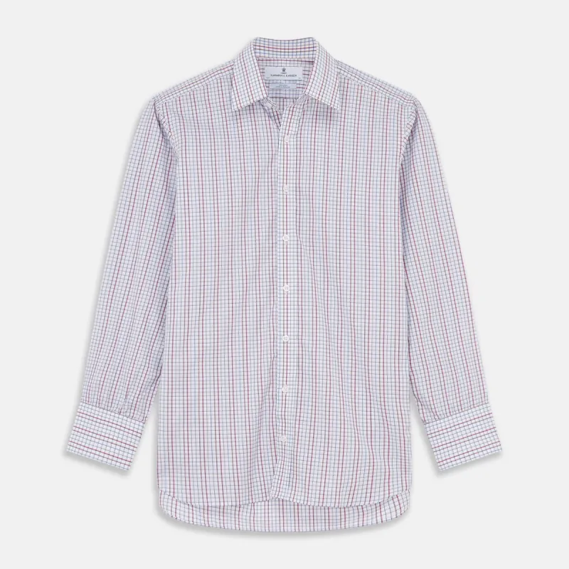 Red Multi-check Cotton Regular Fit Mayfair Shirt sold by Turnbull & Asser