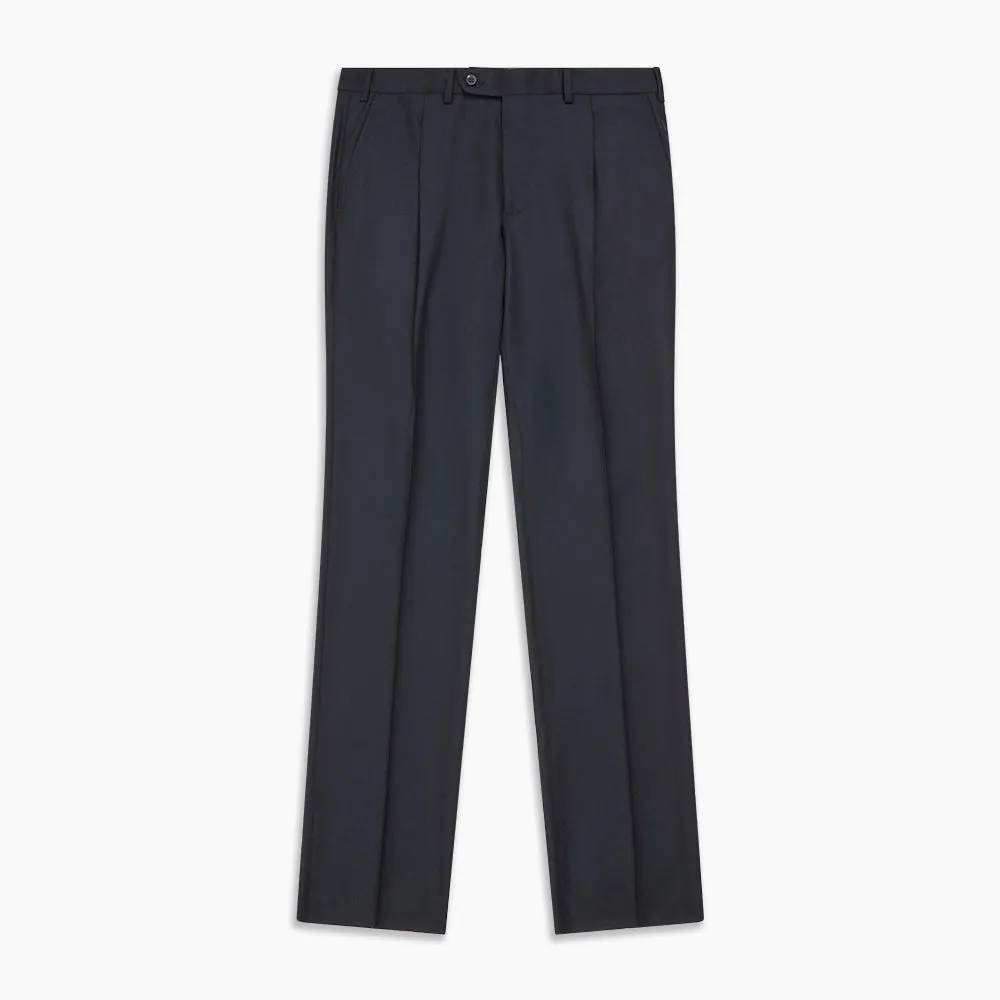 Navy Wool Pleated Jasper Trouser sold by Turnbull & Asser product image thumbnail 4