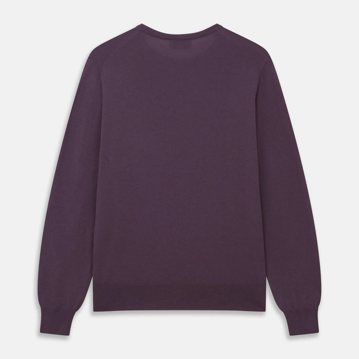 Plum Kingston Merino Crew Neck Jumper sold by Turnbull & Asser product image thumbnail 3