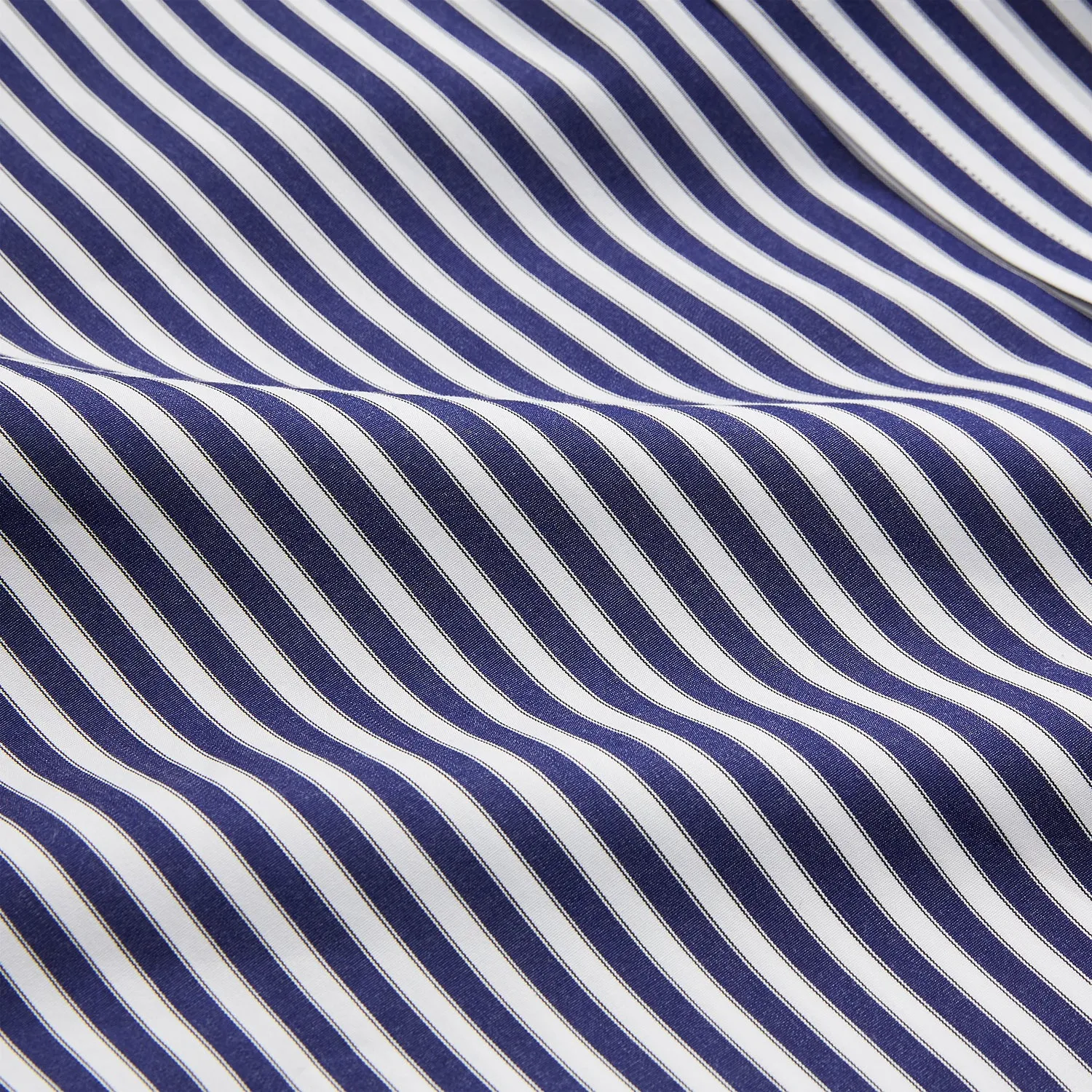 Navy & White Stripe Weekend Fit Shirt with Derby Collar and Single Button Cuffs sold by Turnbull & Asser product image thumbnail 5