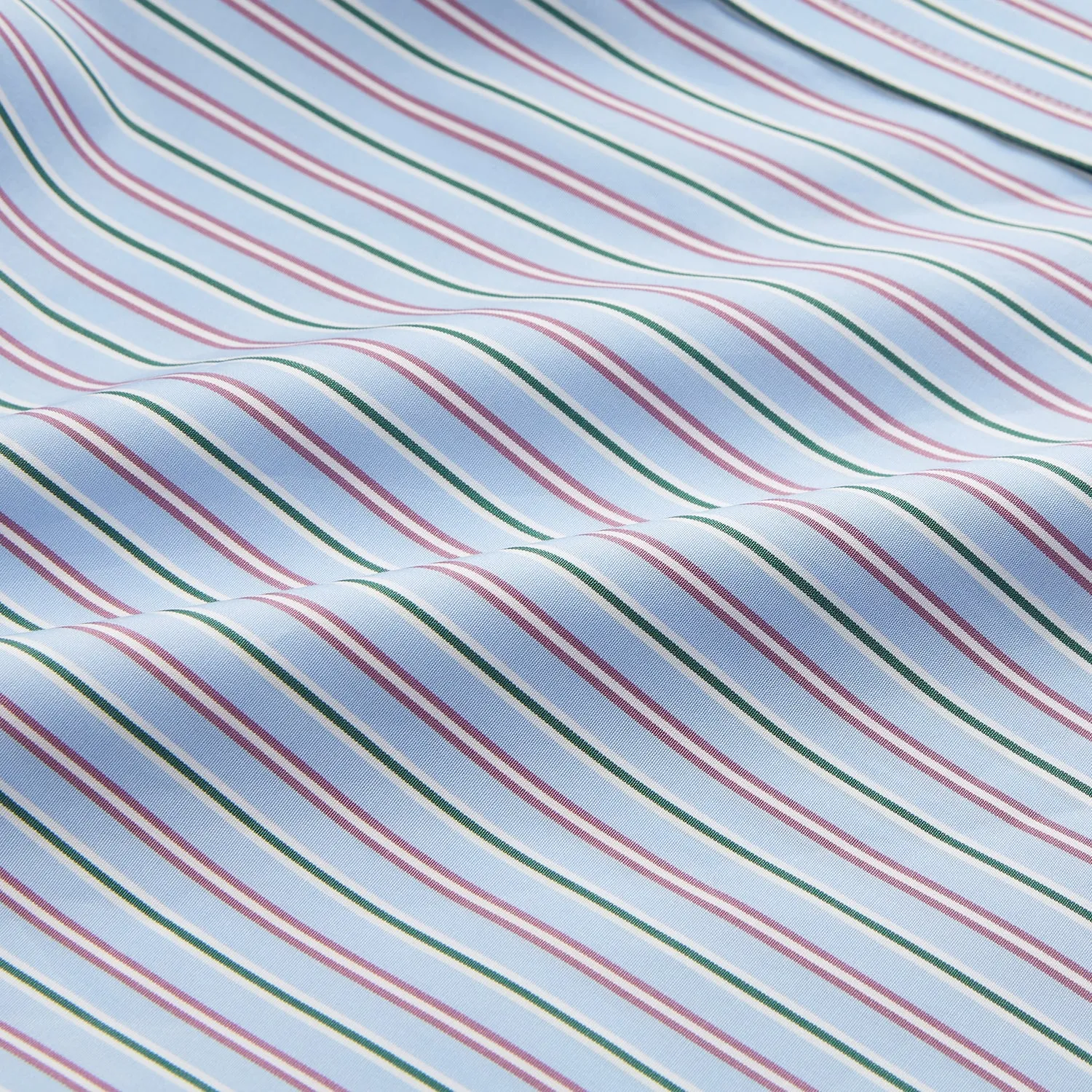 Blue, Purple & Green Stripe Regular Fit Shirt with T&A Collar and 3 Button Cuffs sold by Turnbull & Asser product image thumbnail 4