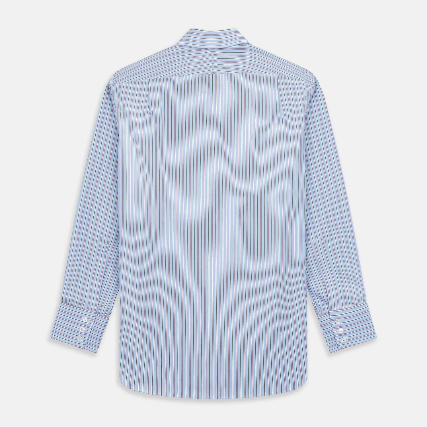 Blue, Purple & Green Stripe Regular Fit Shirt with T&A Collar and 3 Button Cuffs sold by Turnbull & Asser product image thumbnail 5