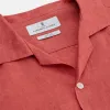 Crimson Delave Linen Holiday Fit Shirt with Revere Collar sold by Turnbull & Asser