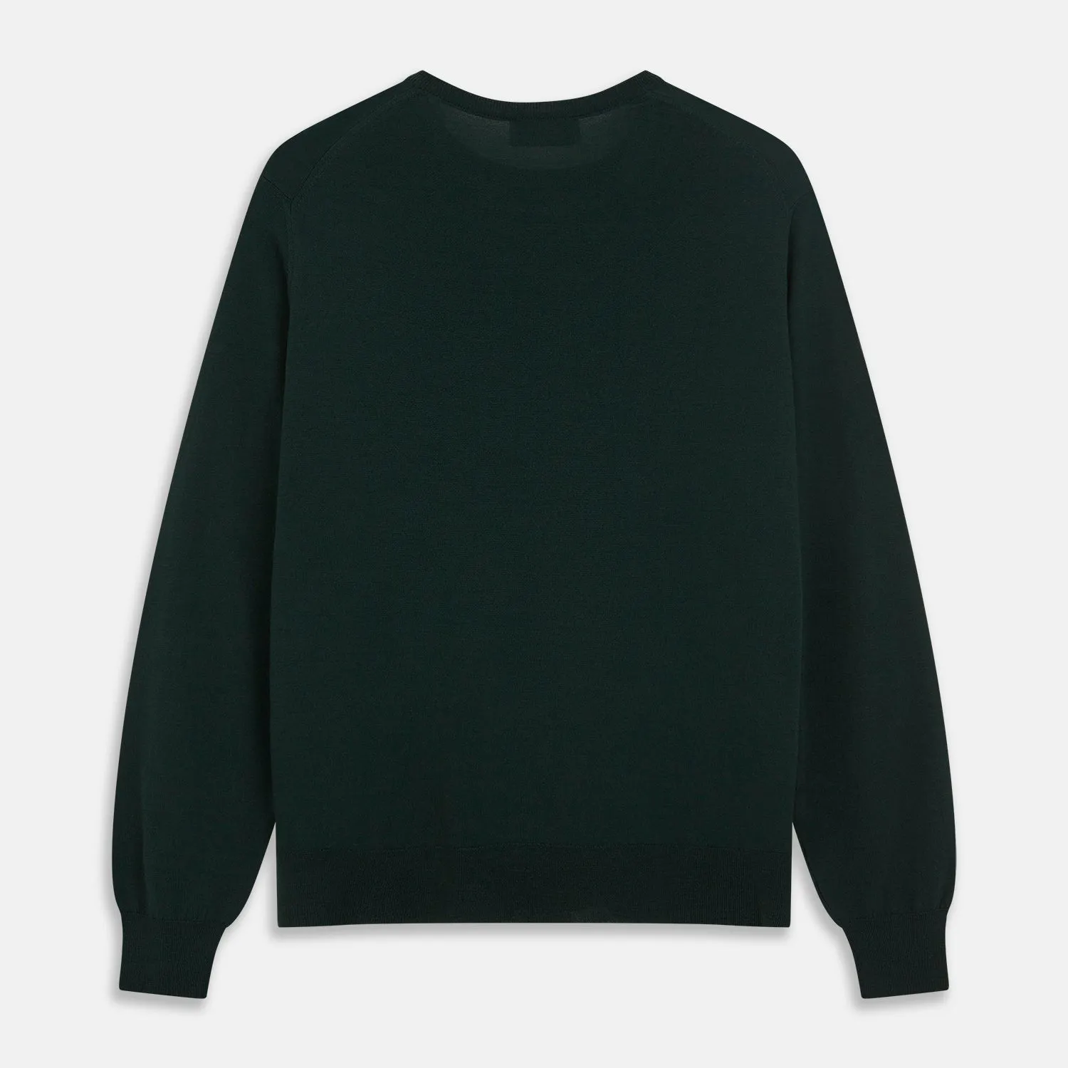 Forest Green Crew Neck Merino Jumper sold by Turnbull & Asser product image thumbnail 3
