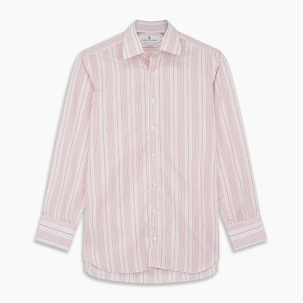 Pink And White Stripe Twill Cotton Regular Fit Shirt with T&A Collar And Double Cuffs sold by Turnbull & Asser product image thumbnail 4