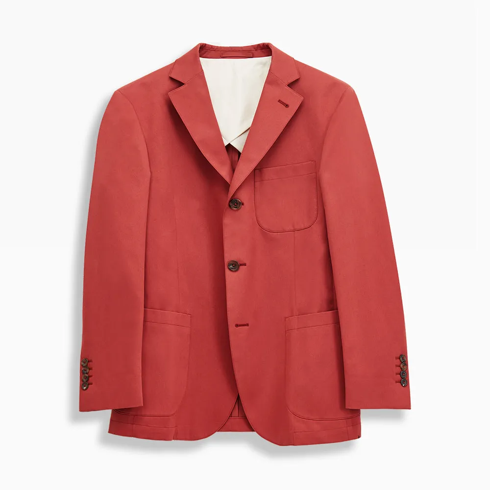 Clay Red Cotton 3 Button Blazer sold by Turnbull & Asser product image thumbnail 3