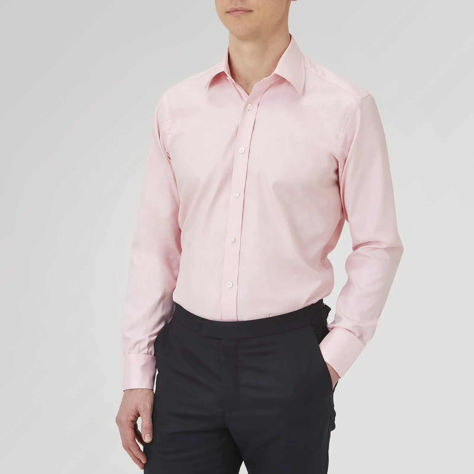 Pink Superfine Oxford Cotton Shirt with T&A Collar and Double Cuffs sold by Turnbull & Asser product image thumbnail 2