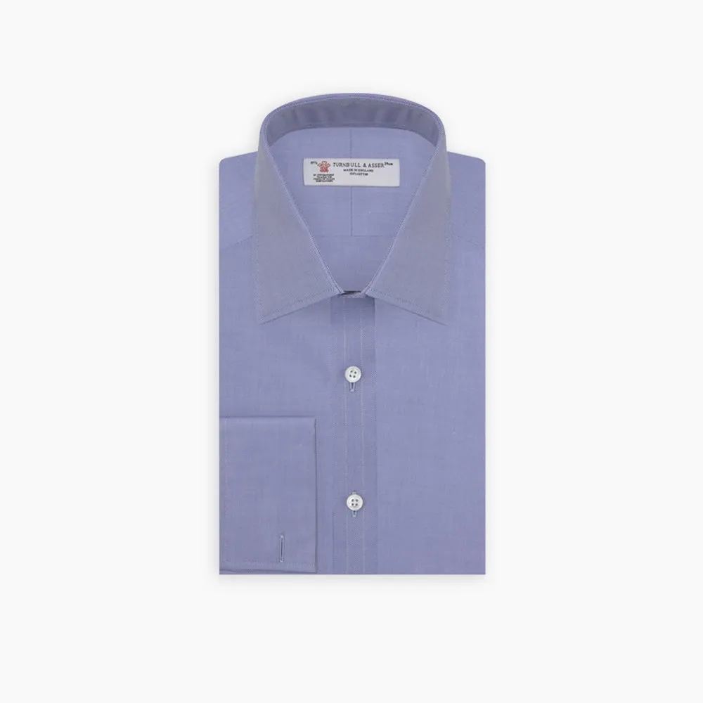 Blue Superfine Oxford Cotton Shirt with T&A Collar and Double Cuffs sold by Turnbull & Asser product image thumbnail 5