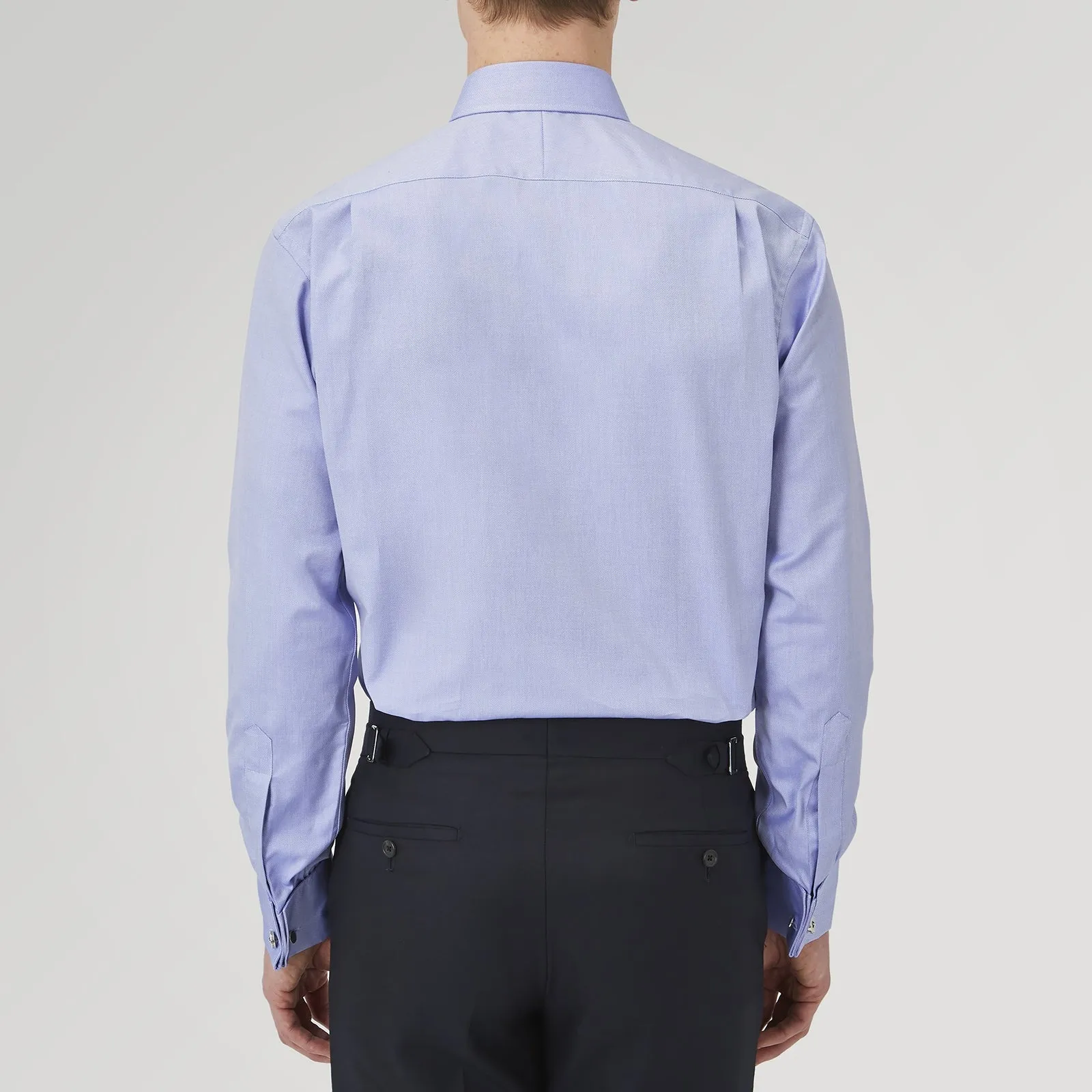 Blue Superfine Oxford Cotton Shirt with T&A Collar and Double Cuffs sold by Turnbull & Asser product image thumbnail 3