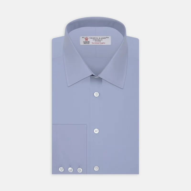 Blue Sea Island Quality Cotton Shirt with T&A Collar and 3-Button Cuffs sold by Turnbull & Asser