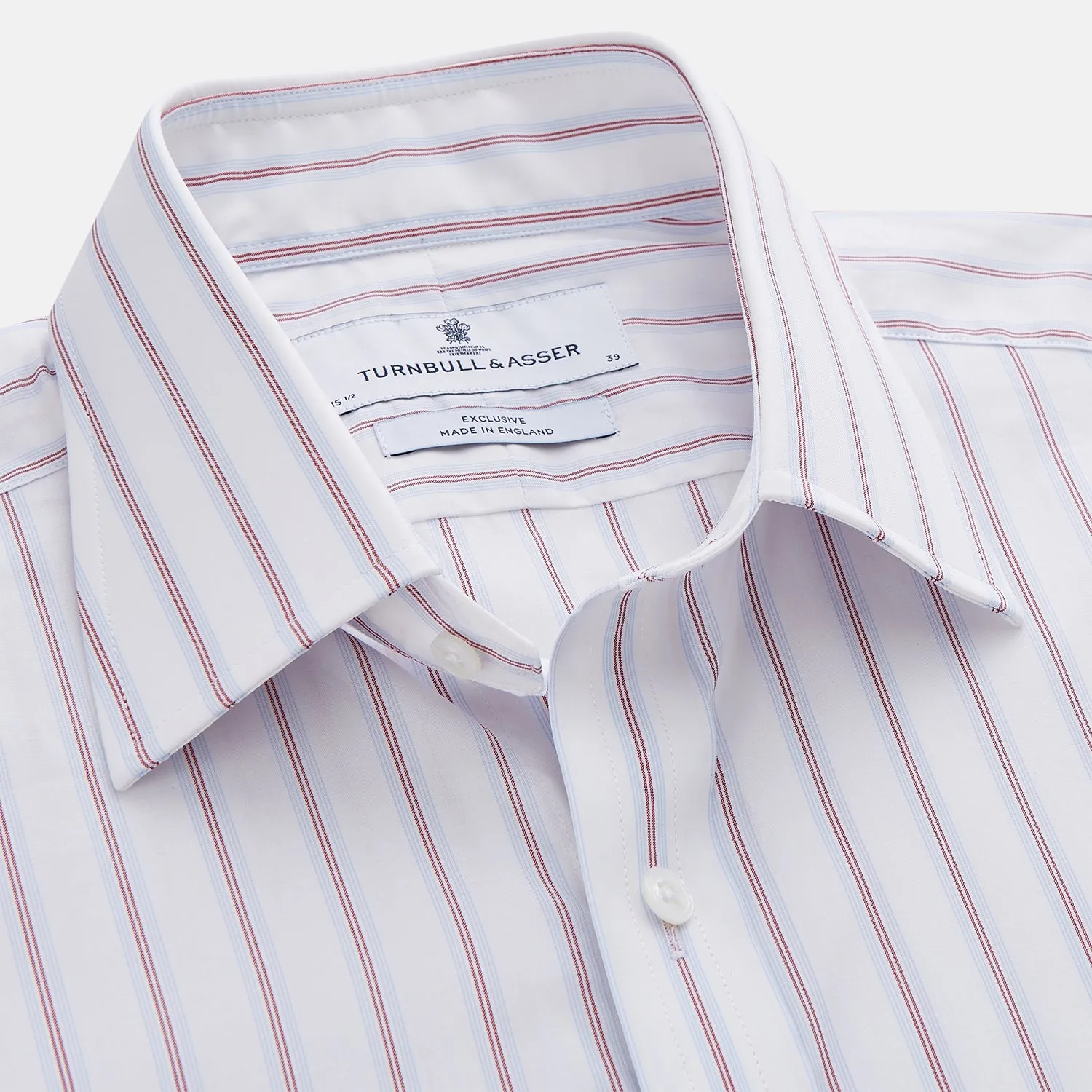 Red and Blue Multi-stripe Cotton Regular Fit Mayfair Shirt sold by Turnbull & Asser product image thumbnail 4