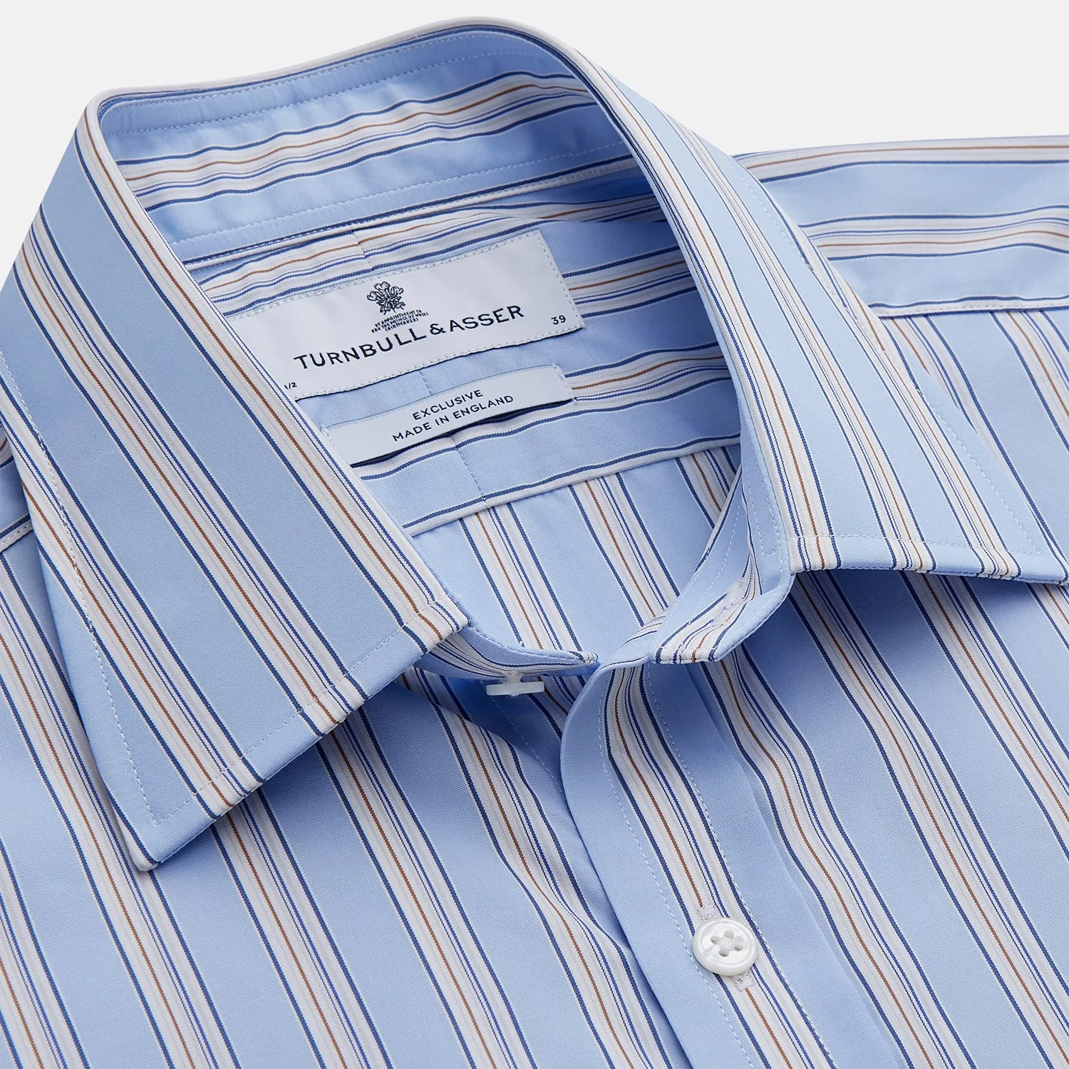 Pale Blue Multi-stripe Cotton Regular Fit Mayfair Shirt sold by Turnbull & Asser product image thumbnail 2