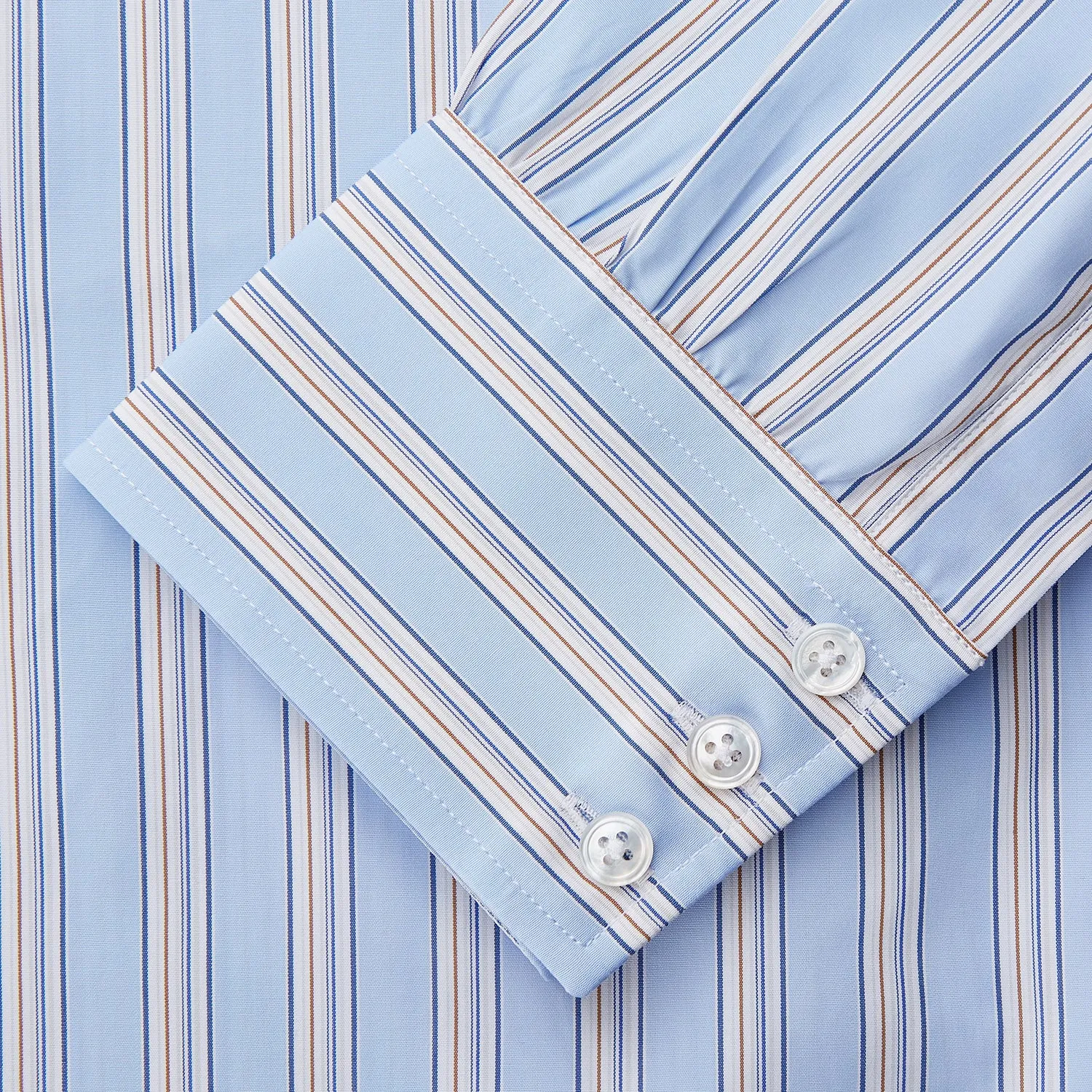 Pale Blue Multi-stripe Cotton Regular Fit Mayfair Shirt sold by Turnbull & Asser product image thumbnail 3