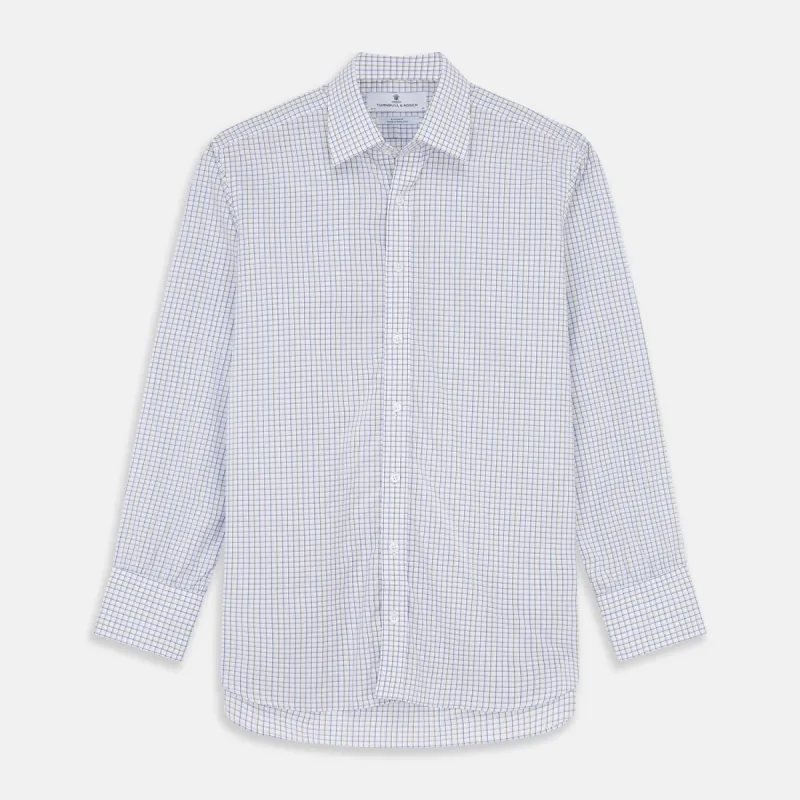 Purple Multi-check Cotton Mayfair Shirt sold by Turnbull & Asser