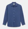 Blue Stripe Weekend Fit Nevis Shirt with Derby Collar and 1-Button Cuffs sold by Turnbull & Asser