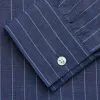Blue Stripe Weekend Fit Nevis Shirt with Derby Collar and 1-Button Cuffs sold by Turnbull & Asser