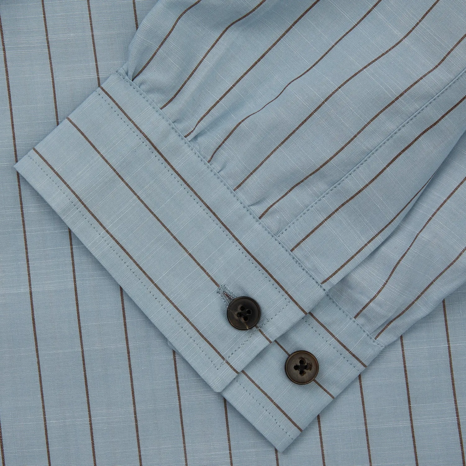 Pale Blue Stripe Cotton Holiday Fit Shirt with Revere Collar & Single Button Cuff sold by Turnbull & Asser product image thumbnail 3