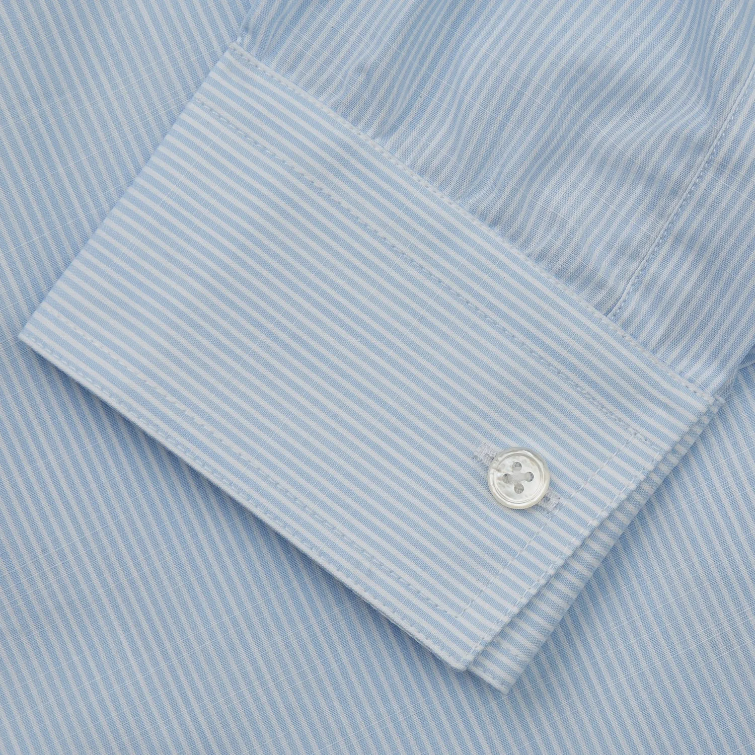 Sky Blue Chambray Stripe Weekend Fit Shirt With Dorset Collar sold by Turnbull & Asser product image thumbnail 3