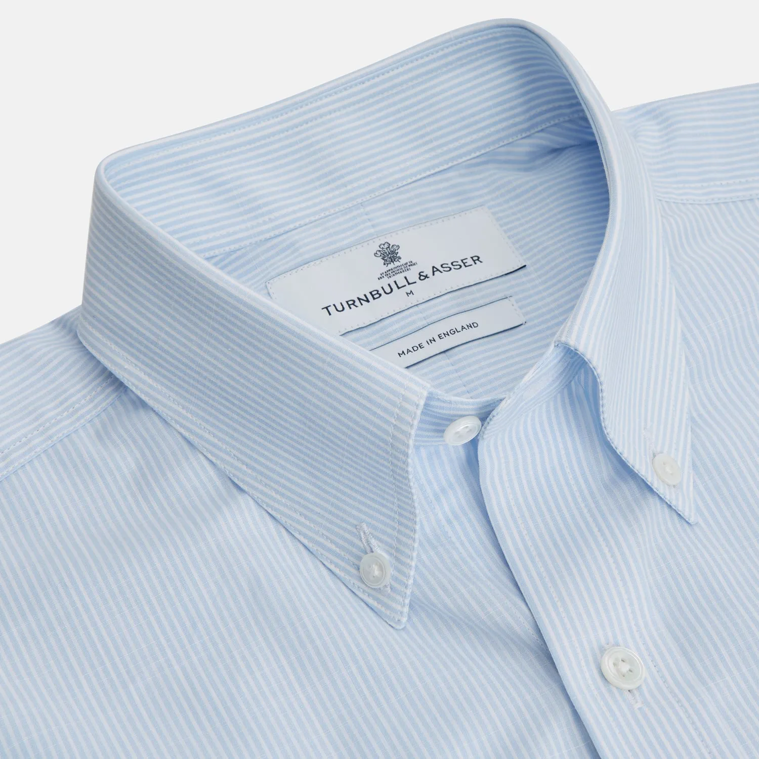 Sky Blue Chambray Stripe Weekend Fit Shirt With Dorset Collar sold by Turnbull & Asser product image thumbnail 2