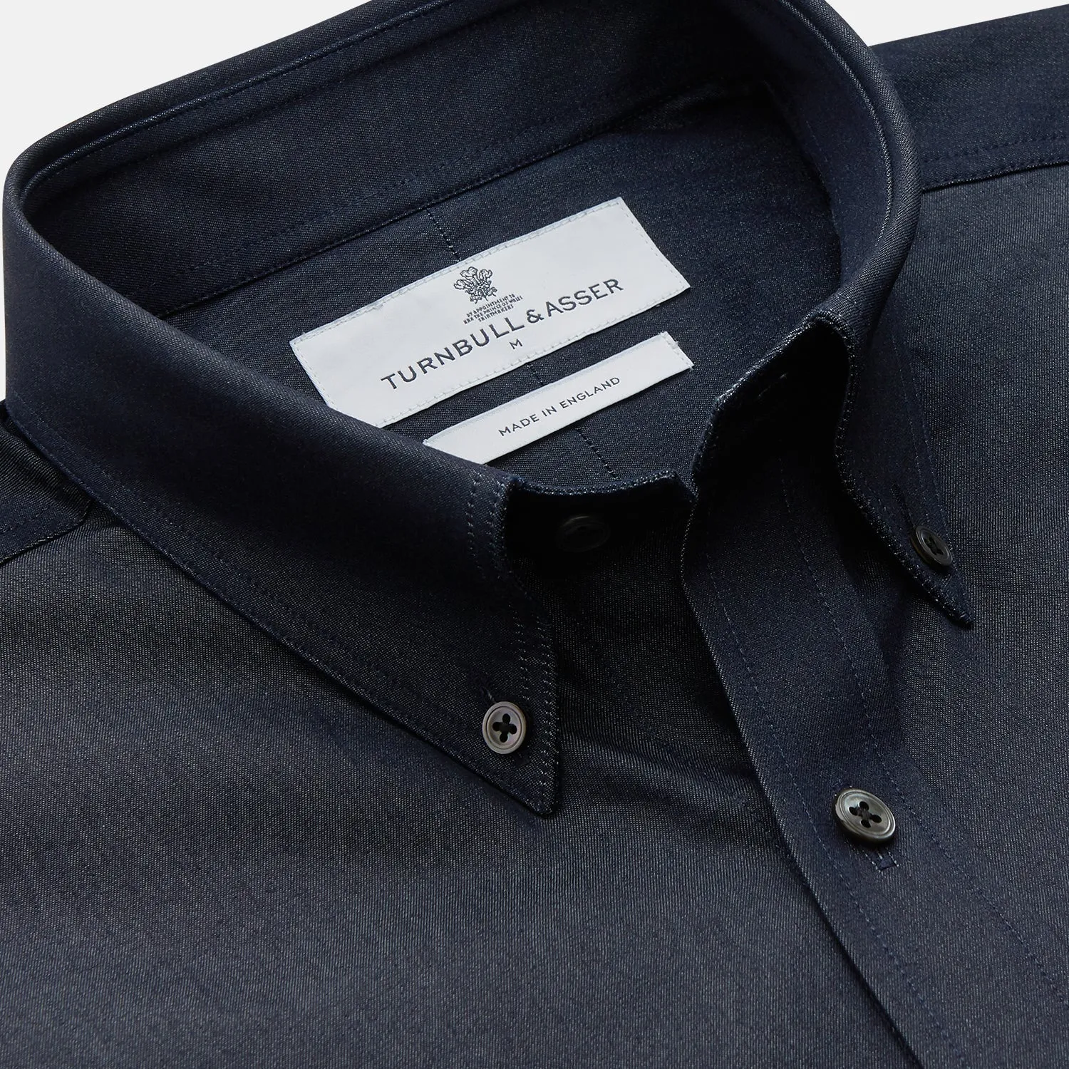 Navy Chambray Weekend Fit Shirt with Dorset Collar and 1-Button Cuffs sold by Turnbull & Asser product image thumbnail 2