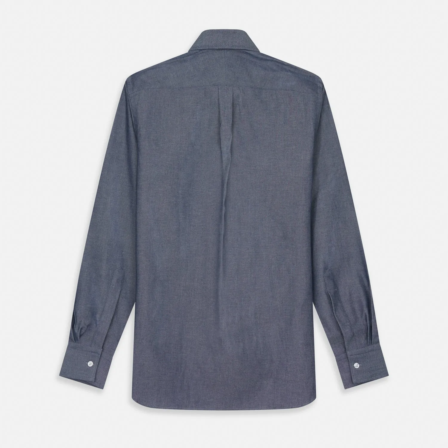 Plain Blue Oxford Weekend Fit Shirt with Derby Collar and 1-Button Cuffs sold by Turnbull & Asser product image thumbnail 5