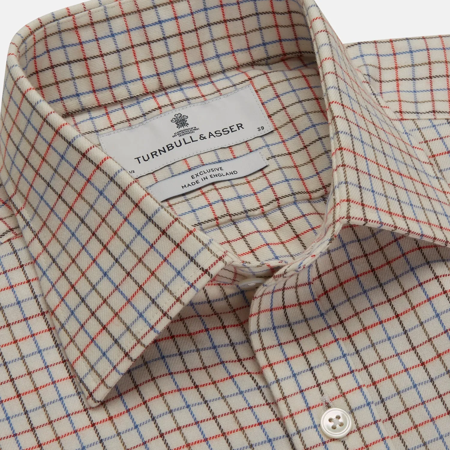 Pink Multi Check Cotton-Cashmere Shirt with T&A Collar and 3-Button Cuffs sold by Turnbull & Asser product image thumbnail 2