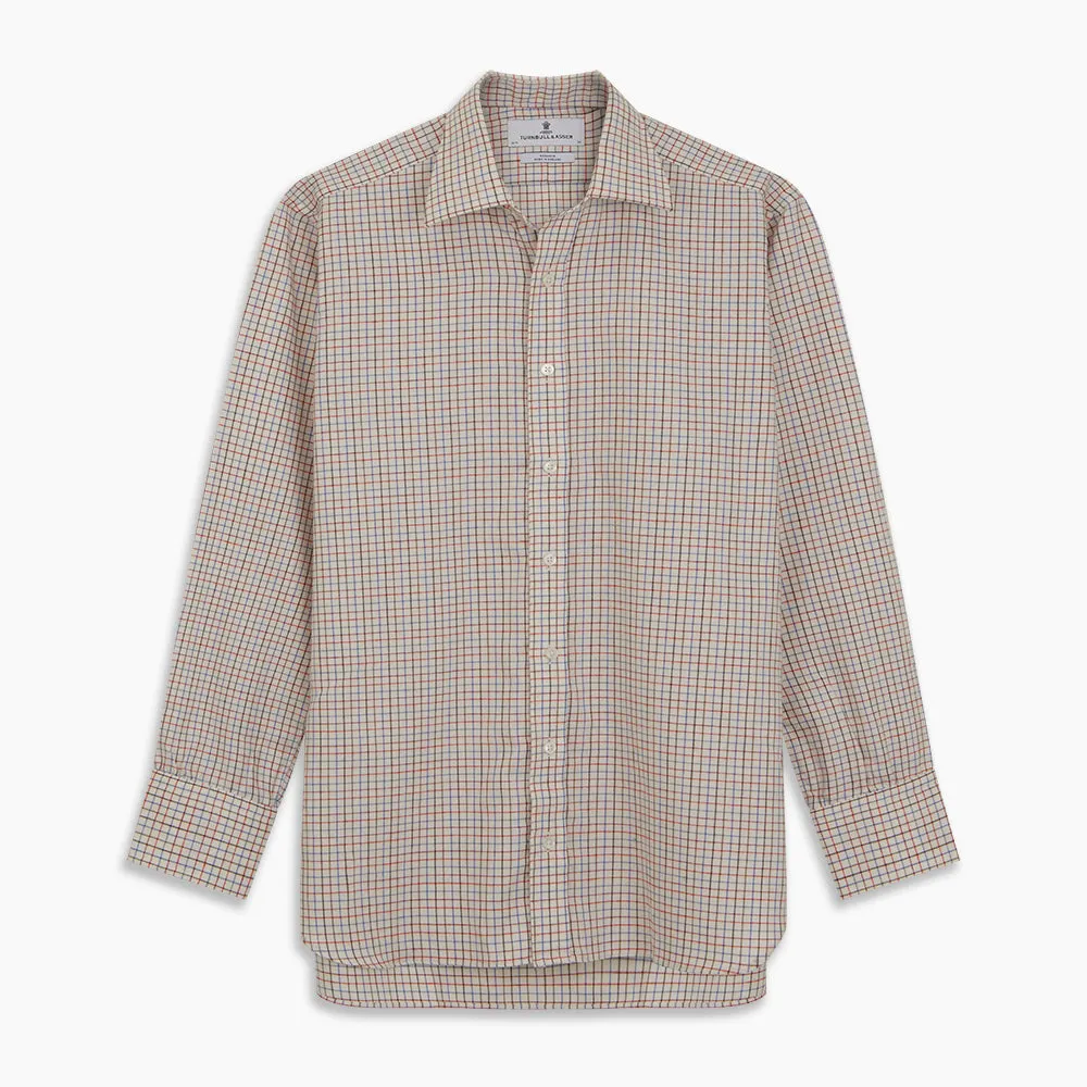 Pink Multi Check Cotton-Cashmere Shirt with T&A Collar and 3-Button Cuffs sold by Turnbull & Asser product image thumbnail 5