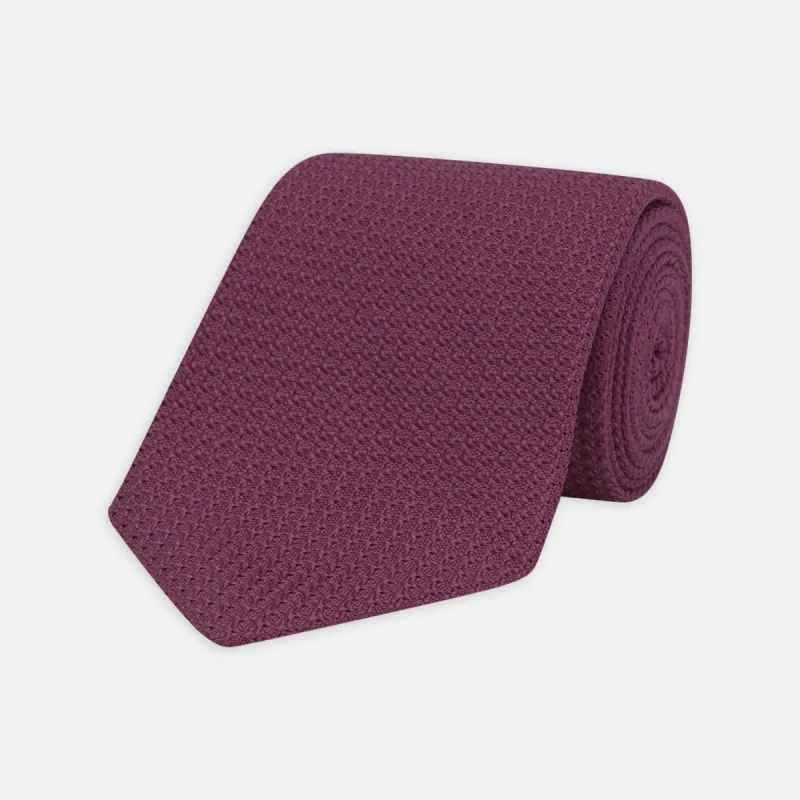 Wine Grenadine Silk Tie sold by Turnbull & Asser