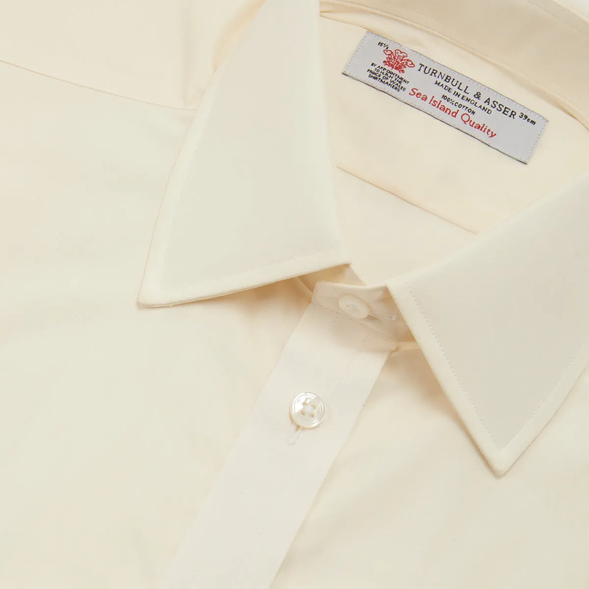 Cream Sea Island Quality Cotton Shirt with T&A Collar and Double Cuffs sold by Turnbull & Asser product image thumbnail 5