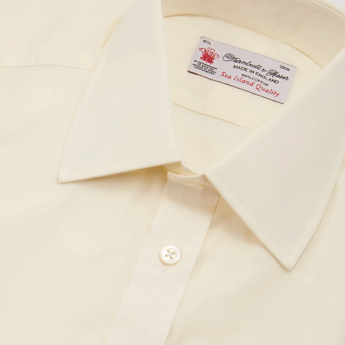 Cream Sea Island Quality Cotton Shirt with T&A Collar and 3-Button Cuffs sold by Turnbull & Asser product image thumbnail 5