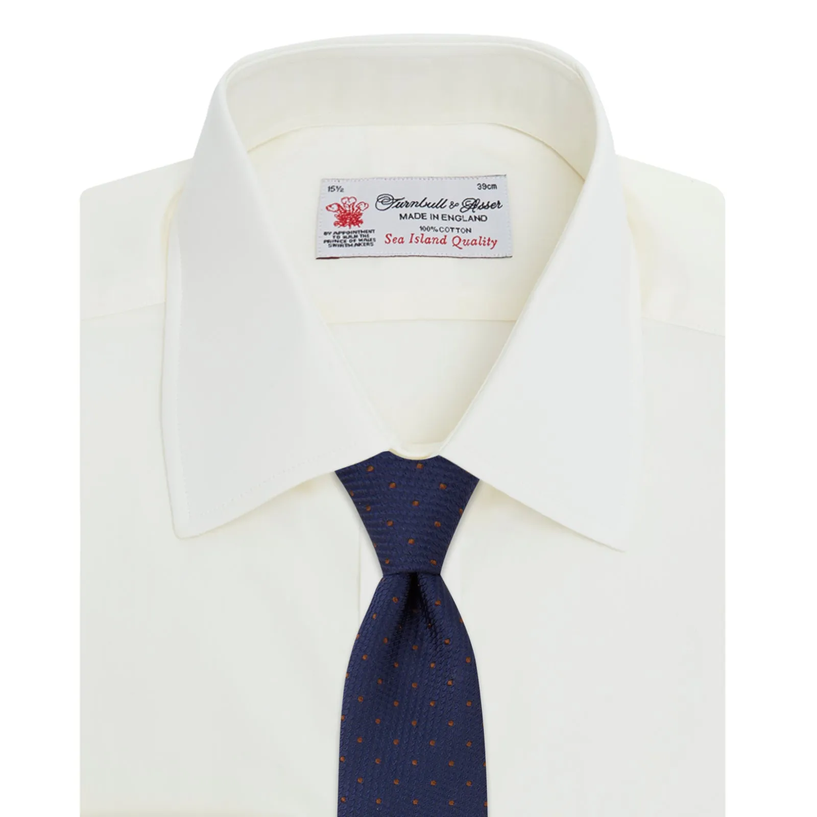 Cream Sea Island Quality Cotton Shirt with T&A Collar and 3-Button Cuffs sold by Turnbull & Asser product image thumbnail 4