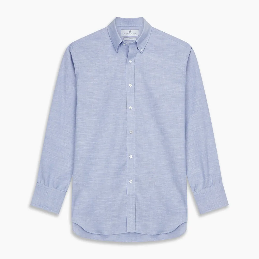 Mid-Blue Chambray Weekend Fit Shirt with Dorset Collar and 1-Button Cuffs sold by Turnbull & Asser product image thumbnail 5