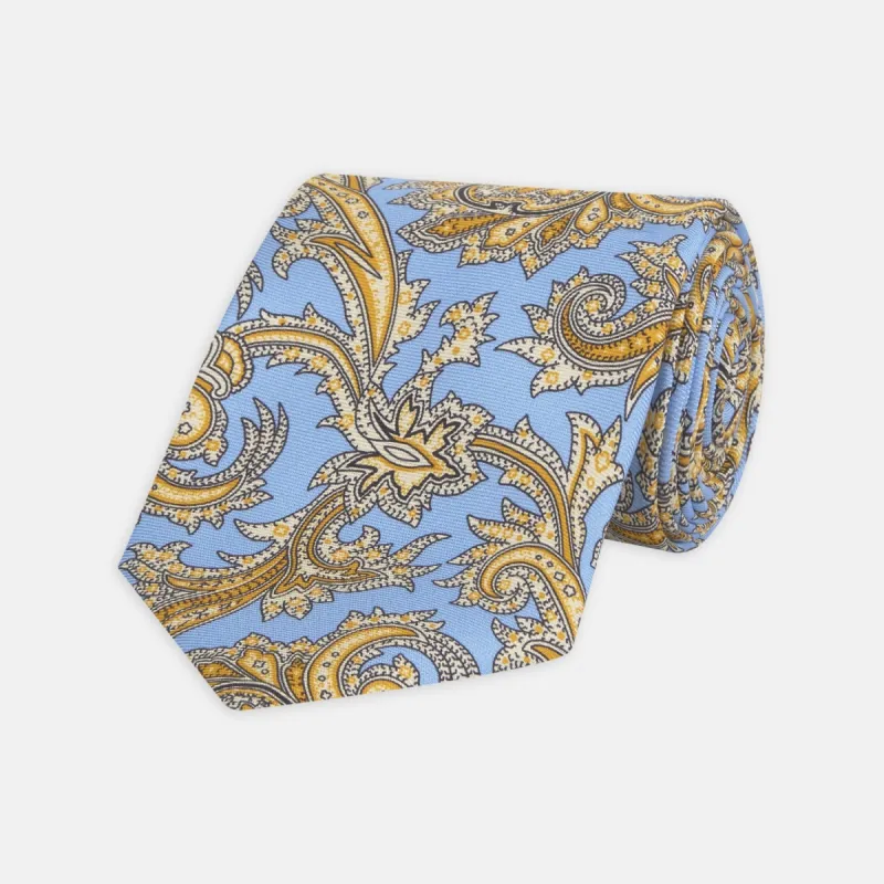 <div>Light Blue and Yellow Large Paisley Silk Tie</div> sold by Turnbull & Asser