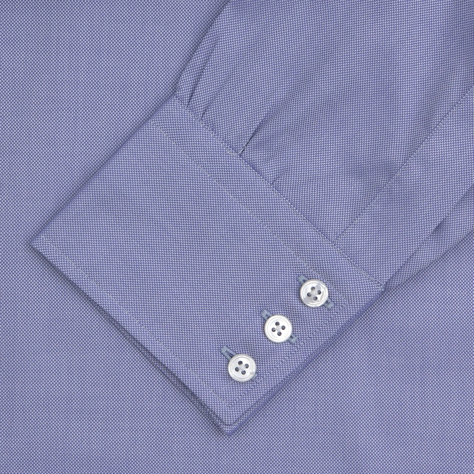 Blue Superfine Oxford Cotton Shirt with T&A Collar and 3-Button Cuffs sold by Turnbull & Asser product image thumbnail 4