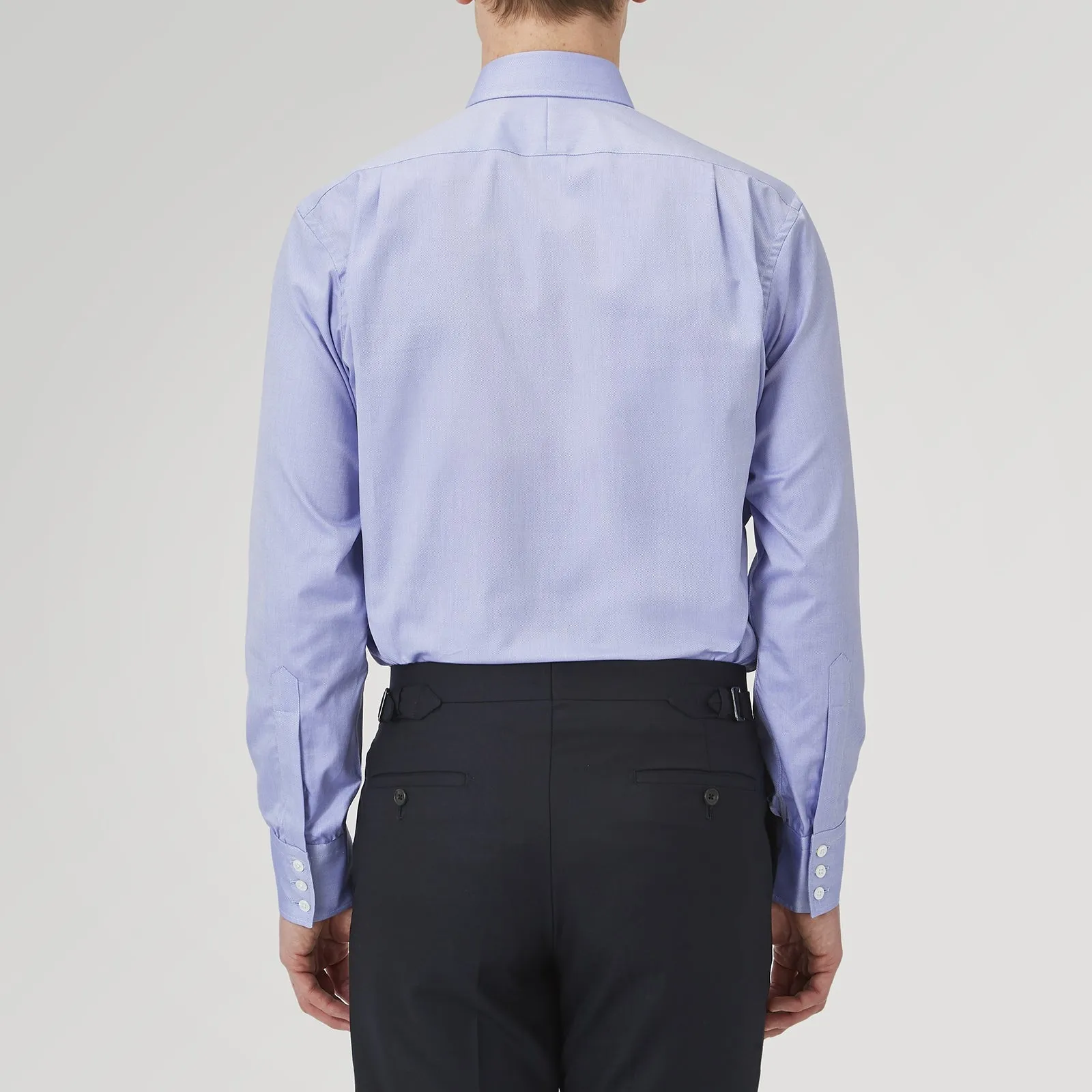 Blue Superfine Oxford Cotton Shirt with T&A Collar and 3-Button Cuffs sold by Turnbull & Asser product image thumbnail 3