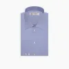 Blue Herringbone Sea Island Quality Cotton Shirt with T&A Collar and 3-Button Cuffs sold by Turnbull & Asser