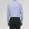 Blue Herringbone Sea Island Quality Cotton Shirt with T&A Collar and 3-Button Cuffs sold by Turnbull & Asser
