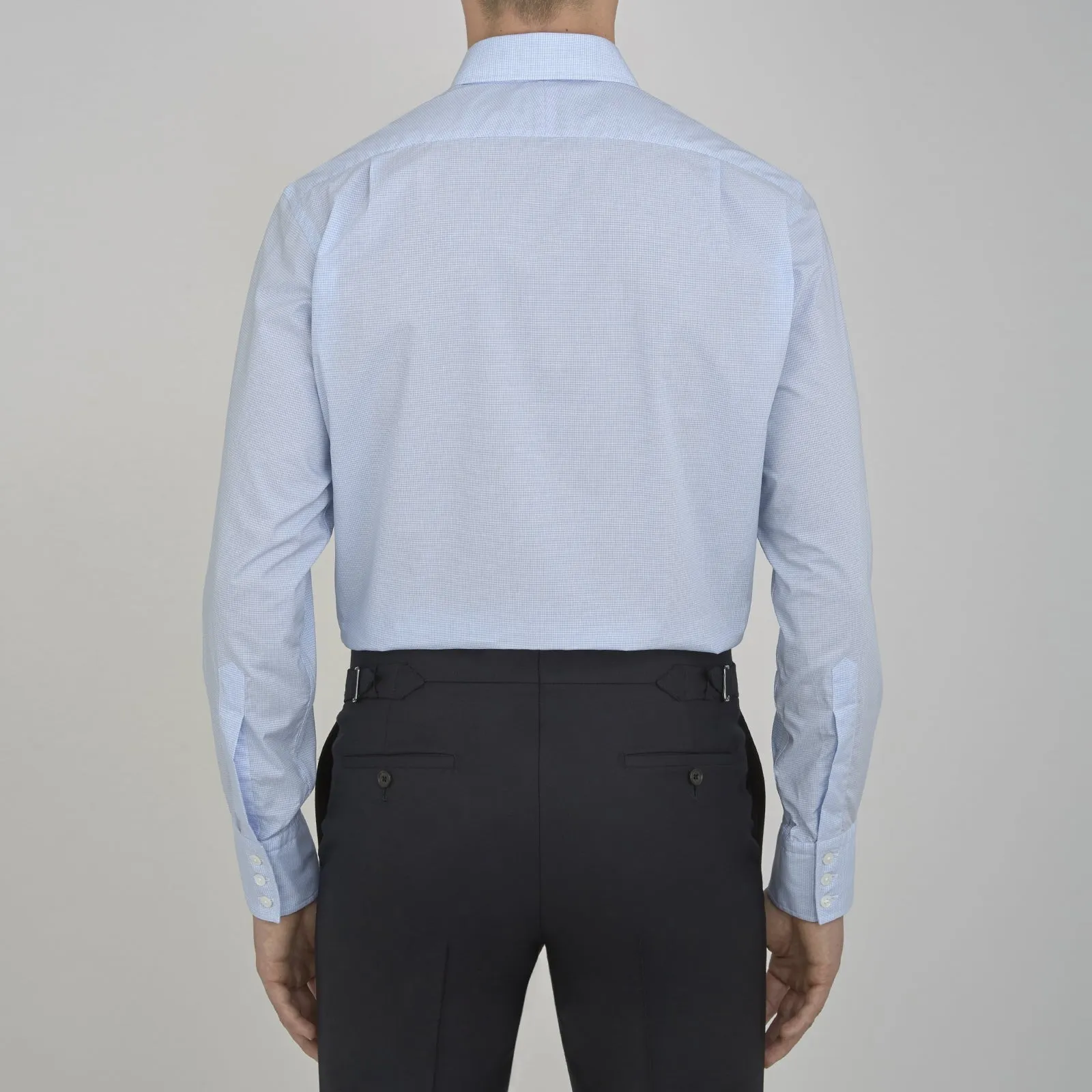 Sky Blue Micro-Check Cotton Shirt with T&A Collar and 3-Button Cuffs sold by Turnbull & Asser product image thumbnail 3