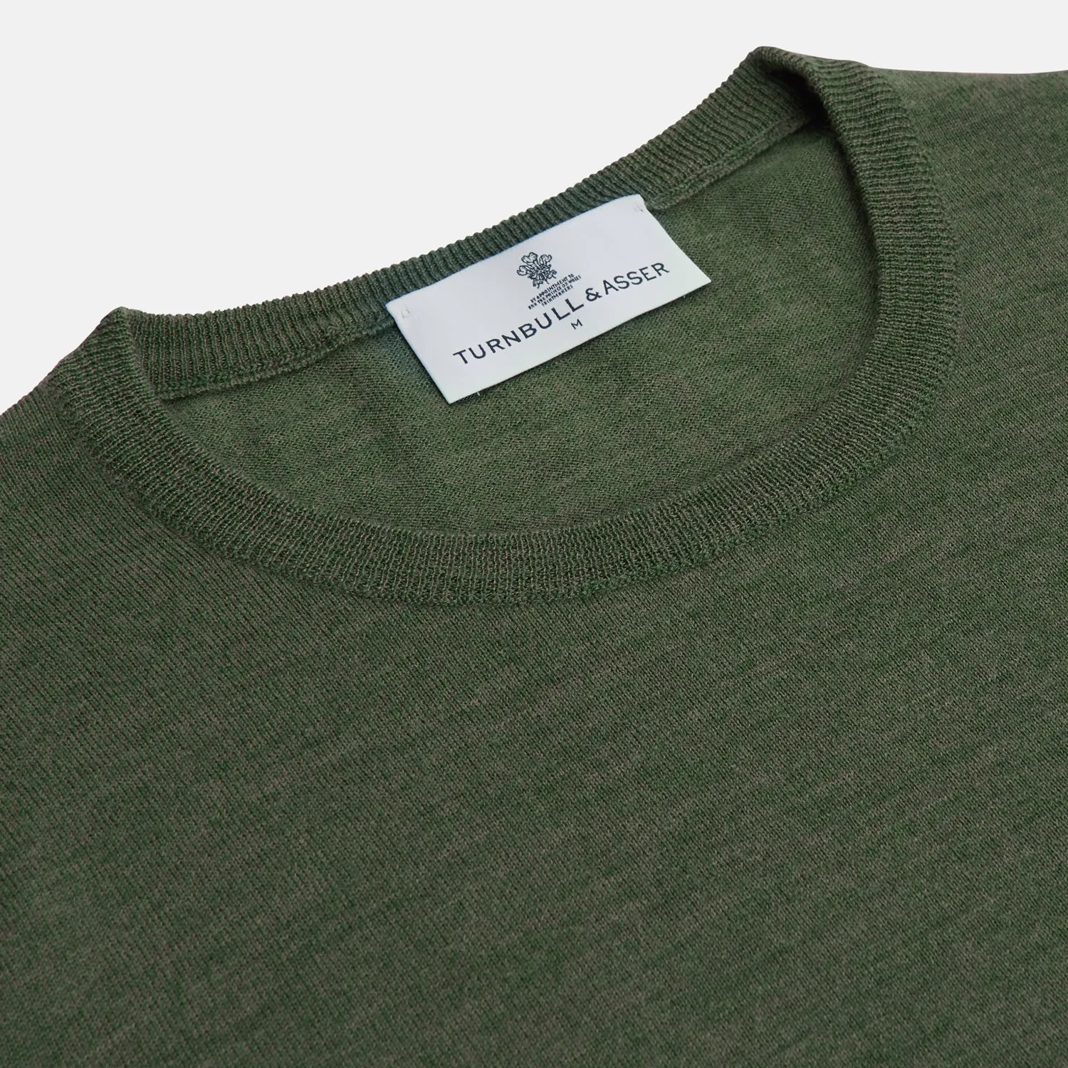 Bottle Green Merino Kingston Crew Neck Jumper sold by Turnbull & Asser product image thumbnail 4