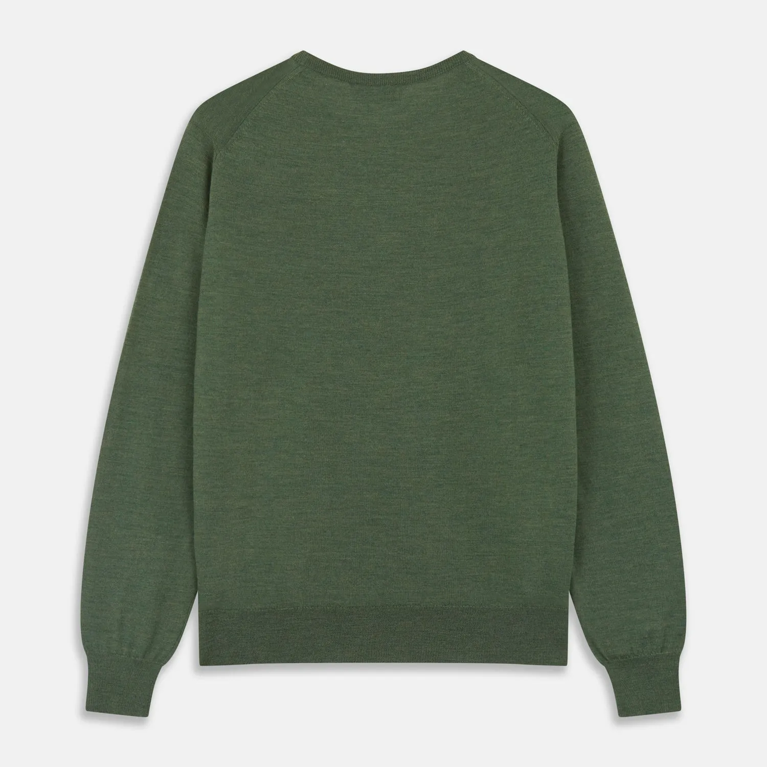 Bottle Green Merino Kingston Crew Neck Jumper sold by Turnbull & Asser product image thumbnail 5