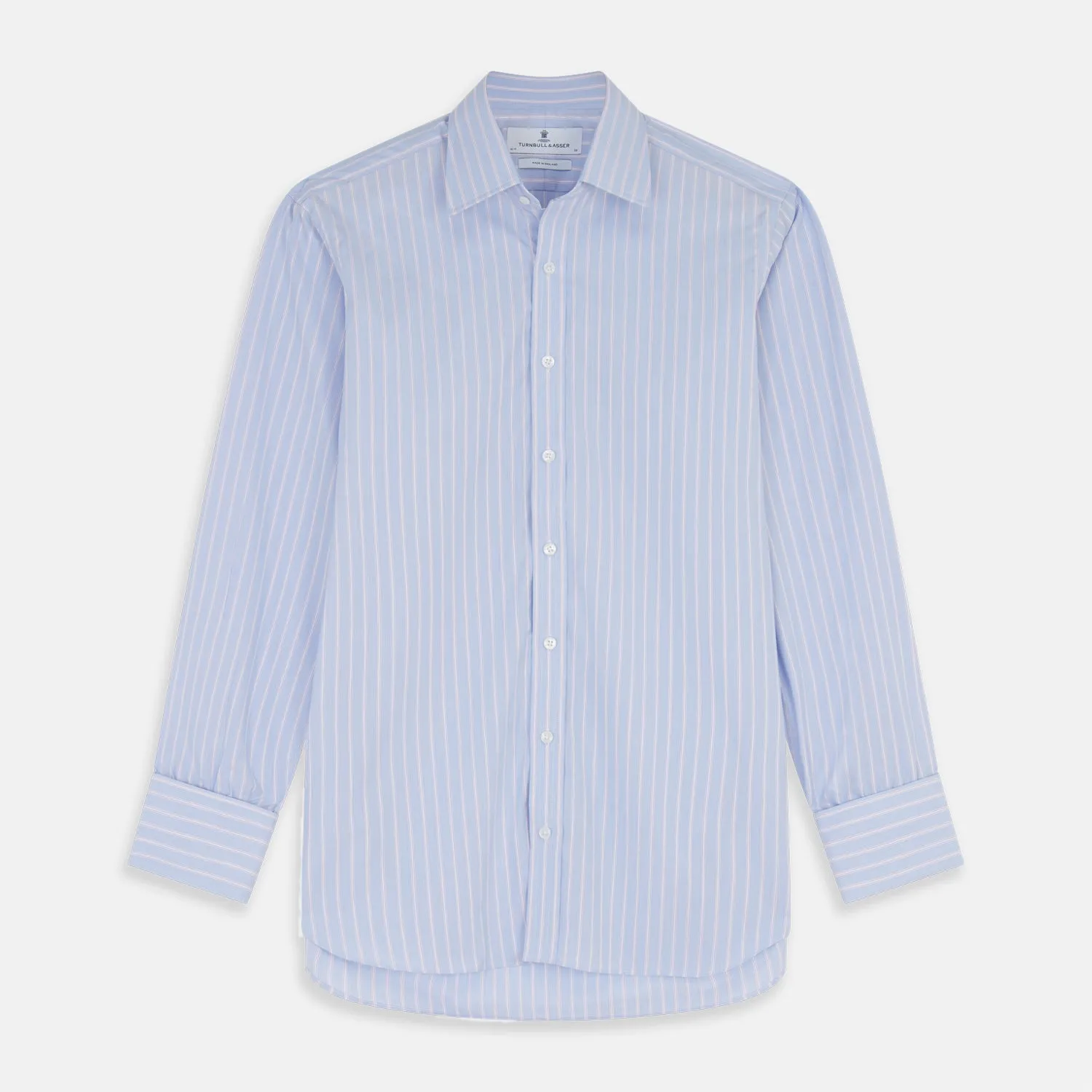 Blue Multi Stripe Cotton Regular Fit Whitby Shirt sold by Turnbull & Asser