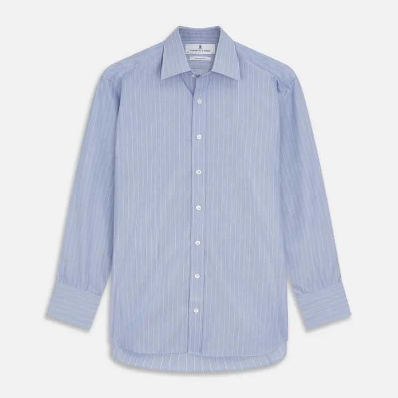 Navy Textured Cotton Regular Fit Mayfair Shirt sold by Turnbull & Asser