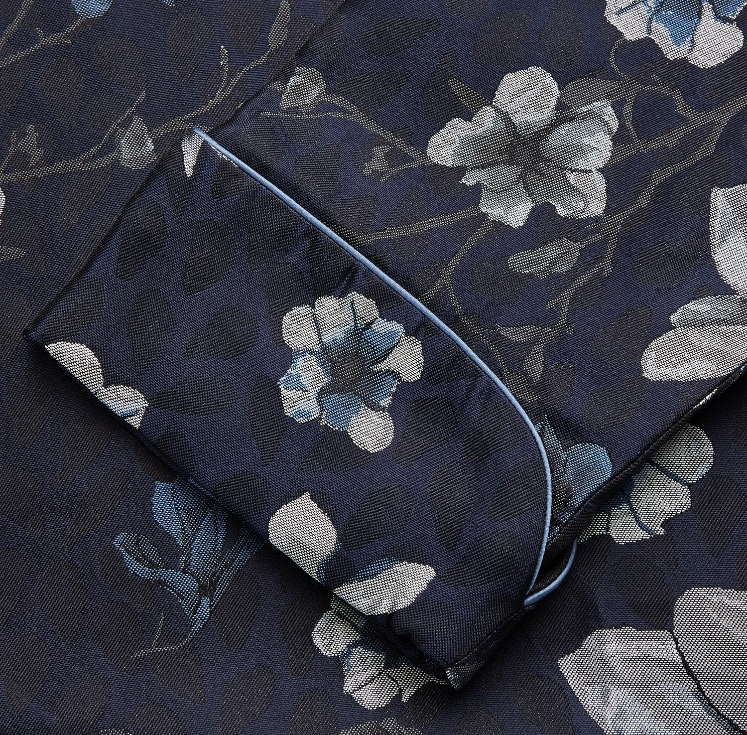 Navy Floral Silk Jacquard Pierce Gown sold by Turnbull & Asser product image thumbnail 4