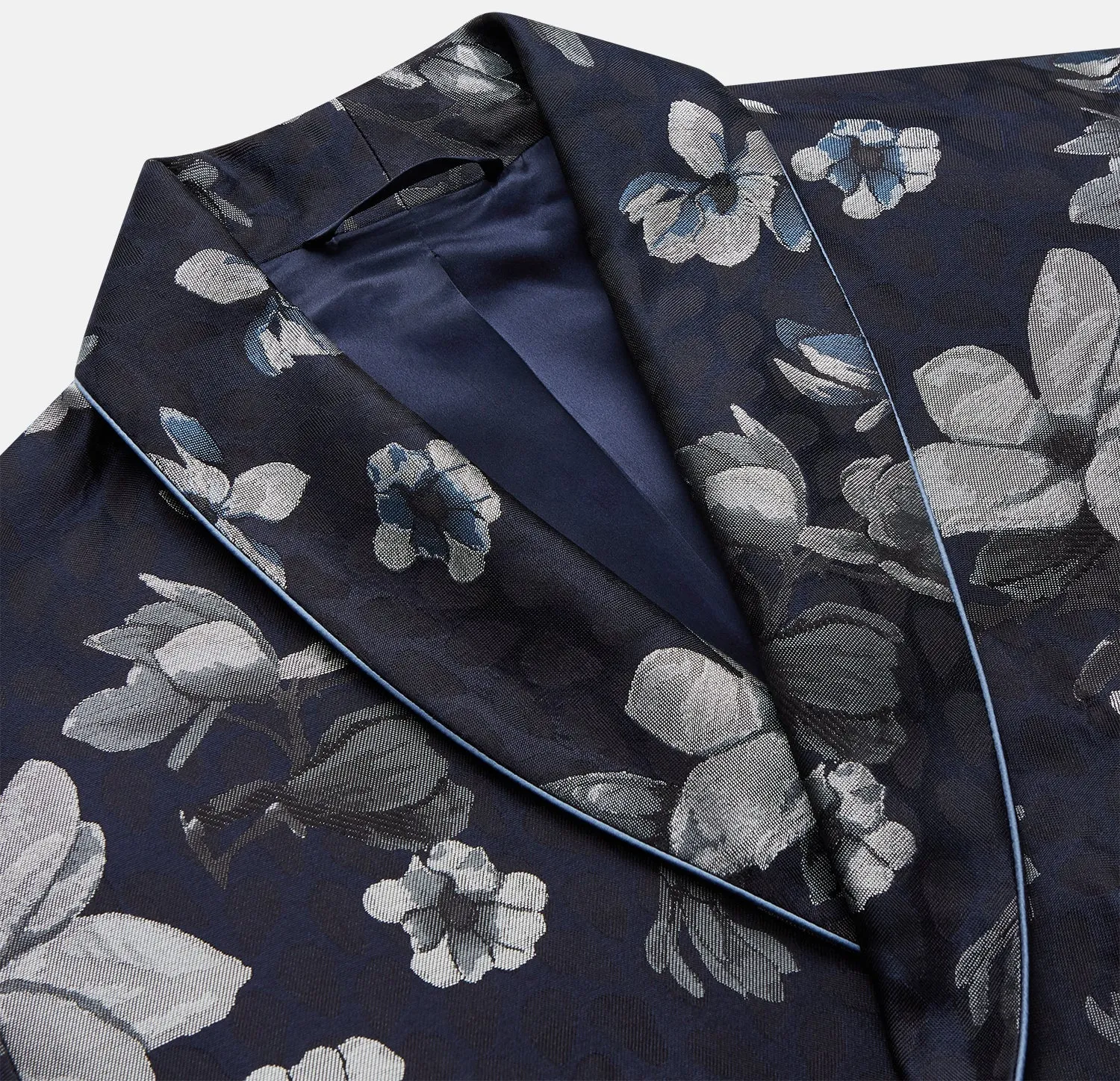 Navy Floral Silk Jacquard Pierce Gown sold by Turnbull & Asser product image thumbnail 3